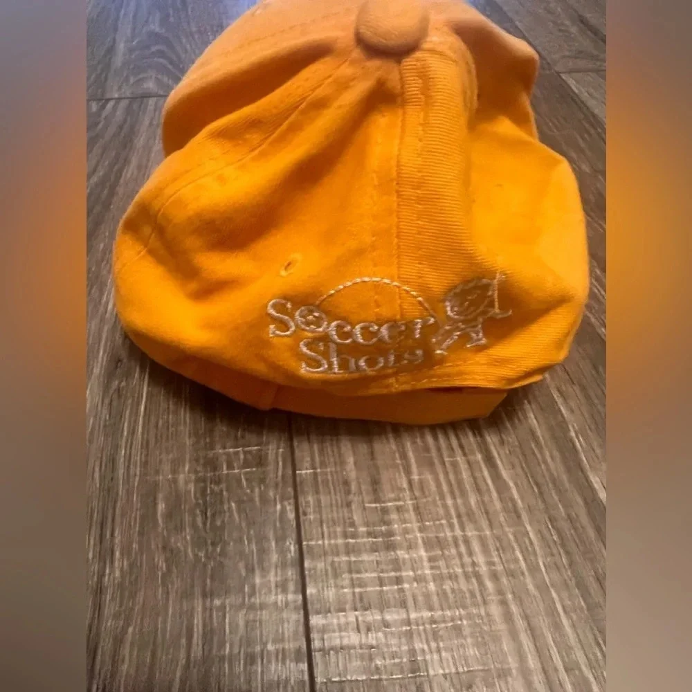 Soccer Shots Baseball Hat Kids Unisex Adjustable Orange T.D. Mills Strapback Cap